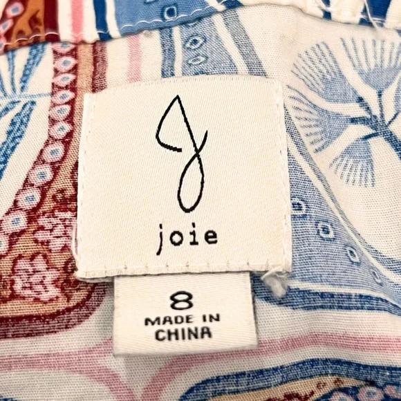 JOIE RARE PRINT Belted Midi Dress S LIMITED RELEASE Resort Botanical Boho casual - Picture 8 of 12